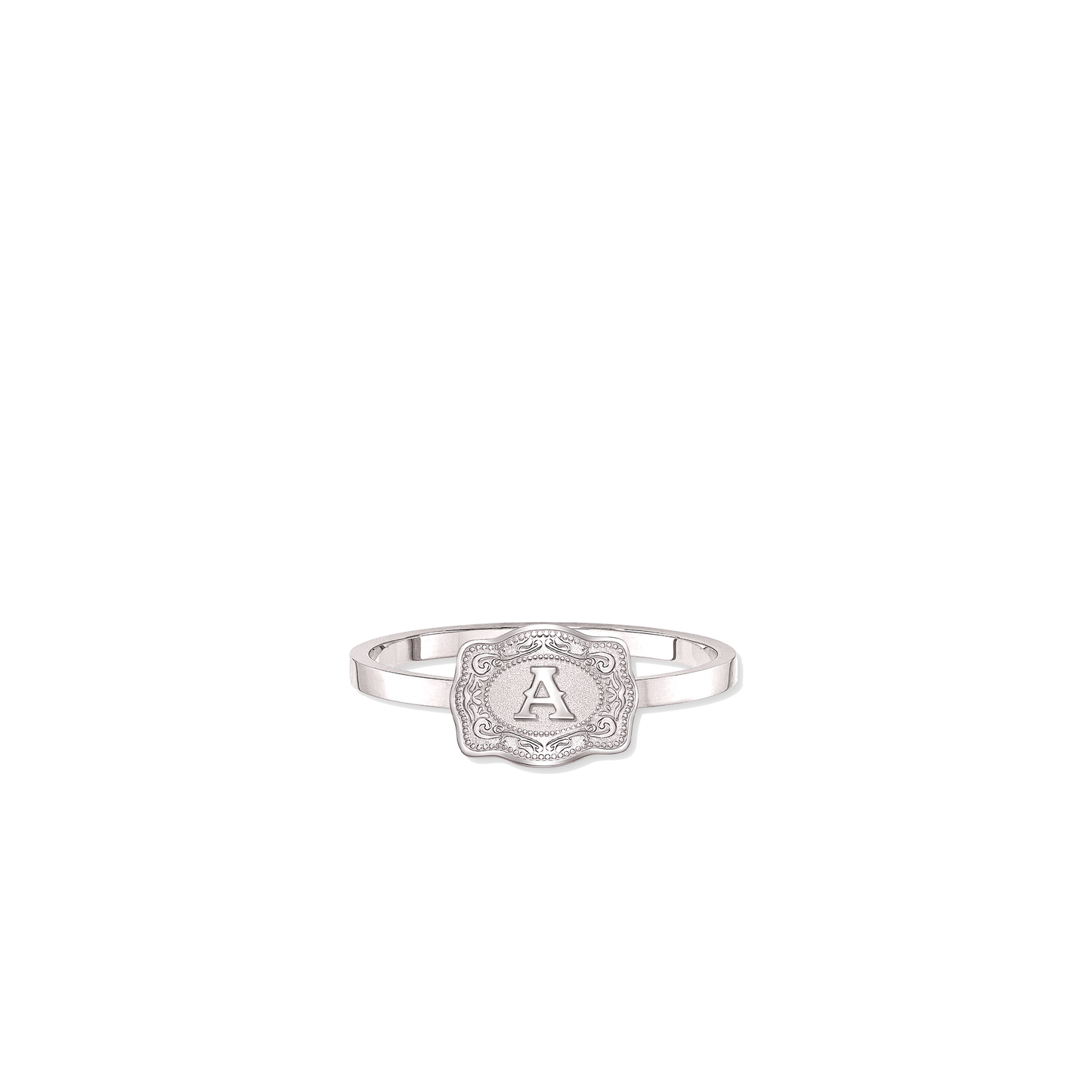 NEW SpurWest Ultra Mini Belt Buckle Ring (Initial) - Silver