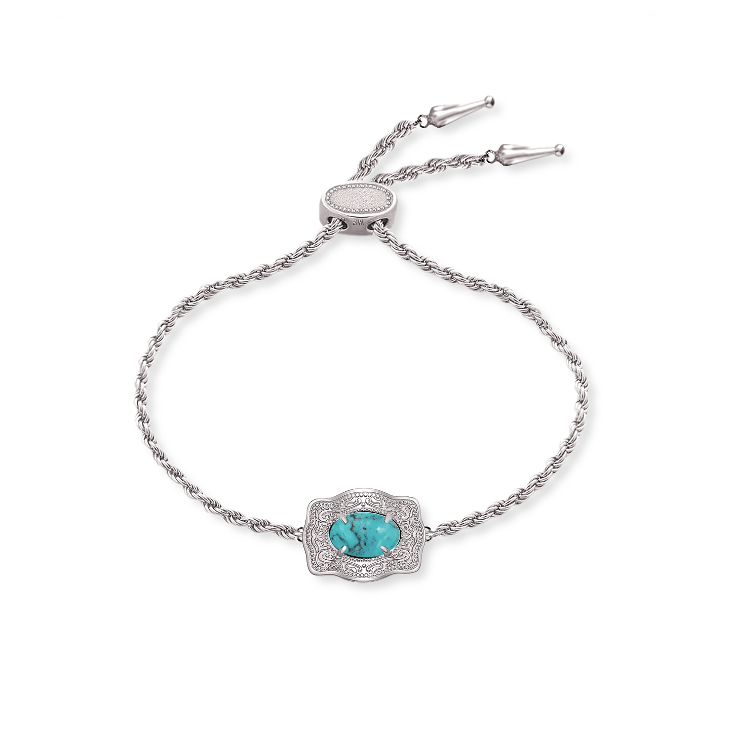 Ultra Mini Belt Buckle Bracelet (Oasis) - Silver