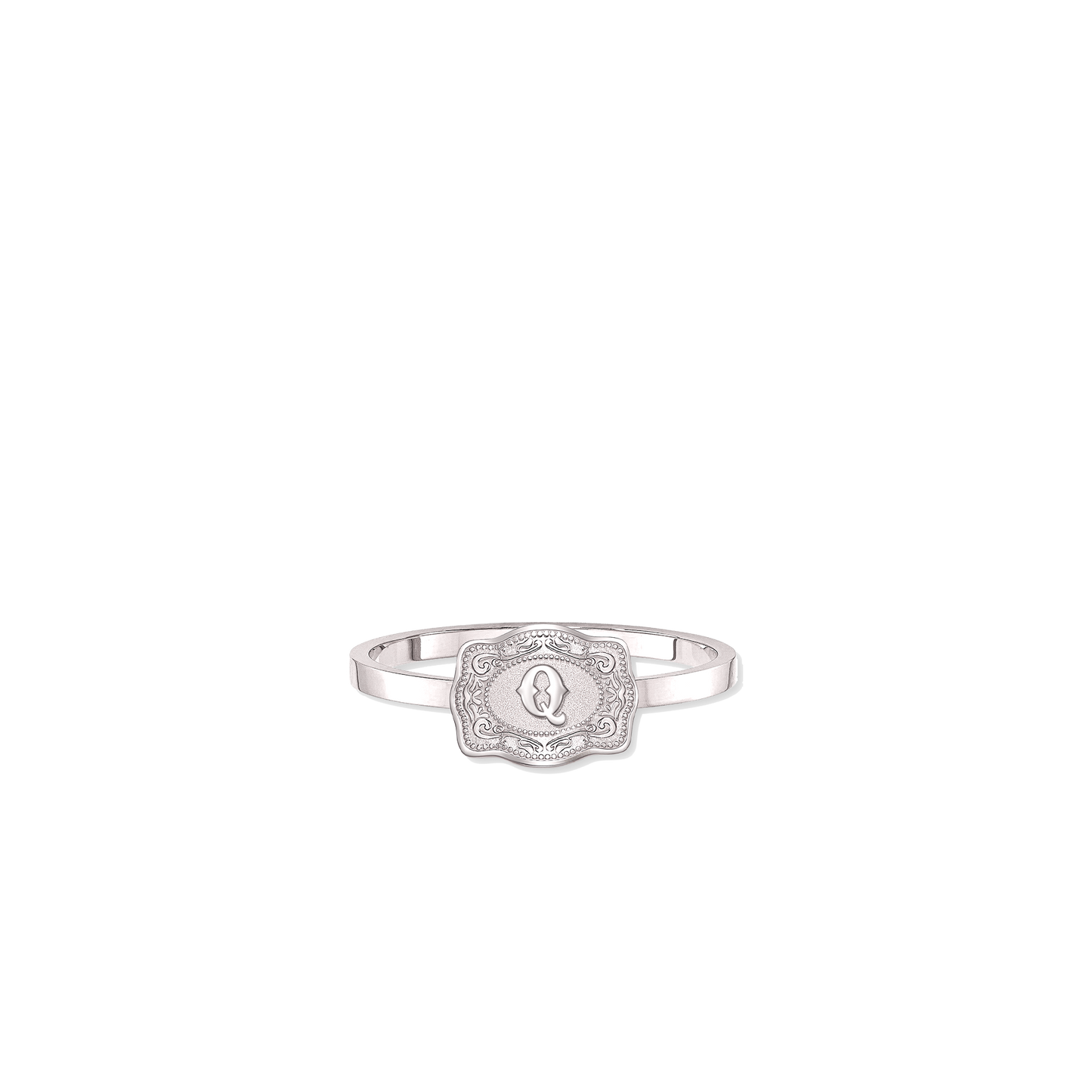 NEW SpurWest Ultra Mini Belt Buckle Ring (Initial) - Silver