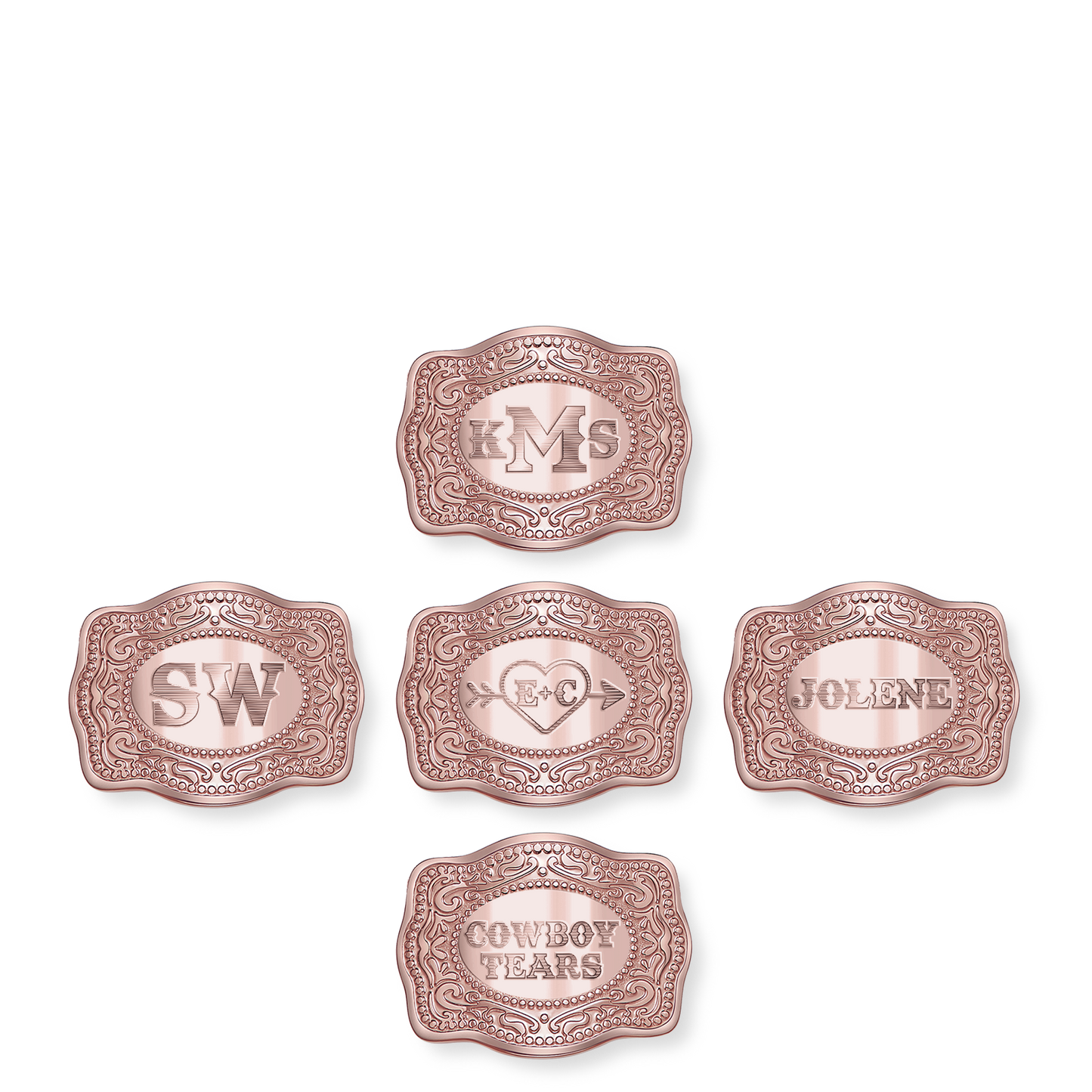 Mini Belt Buckle Ring (Customizable) - Rose Gold
