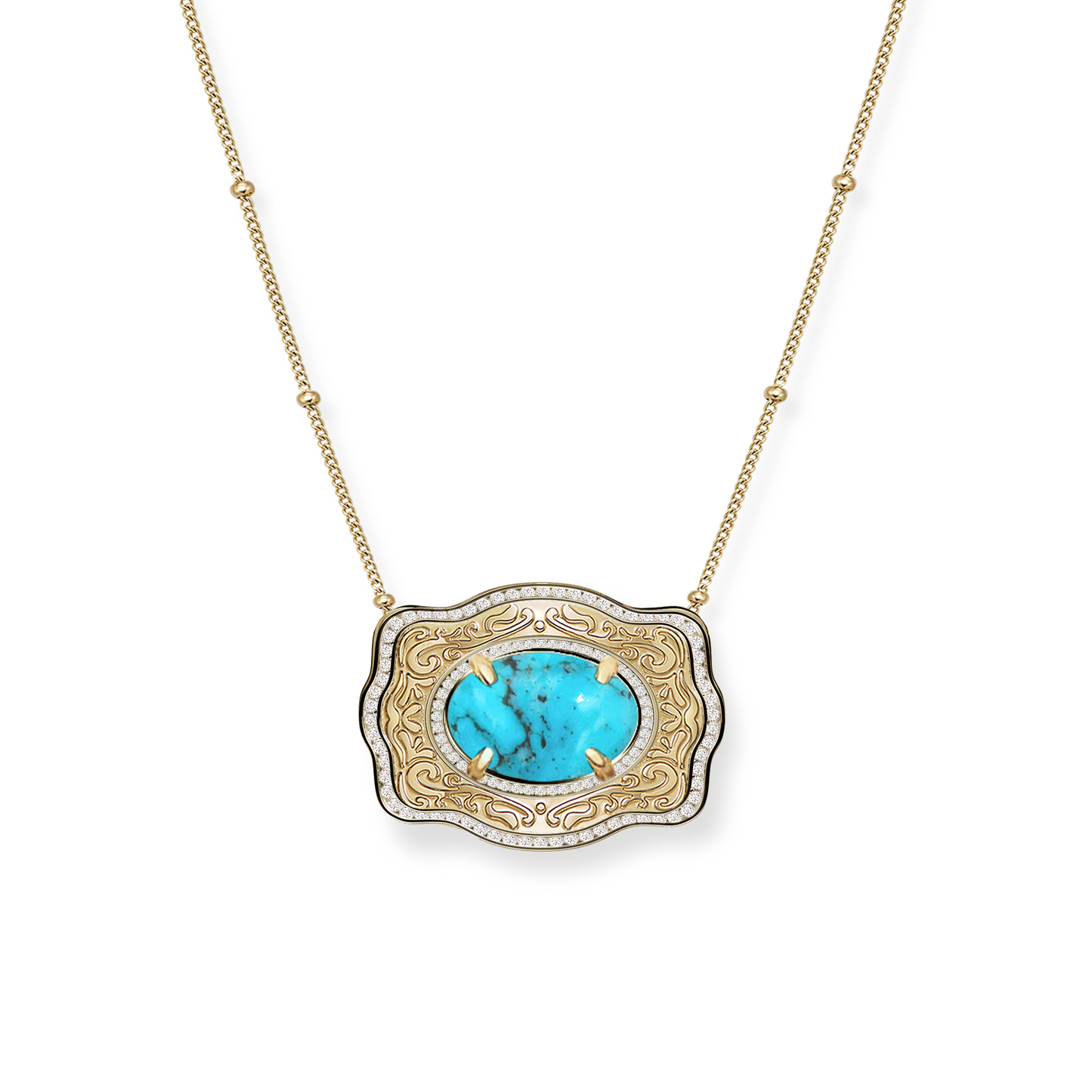 Belt Buckle Necklace (Oasis) - Gold