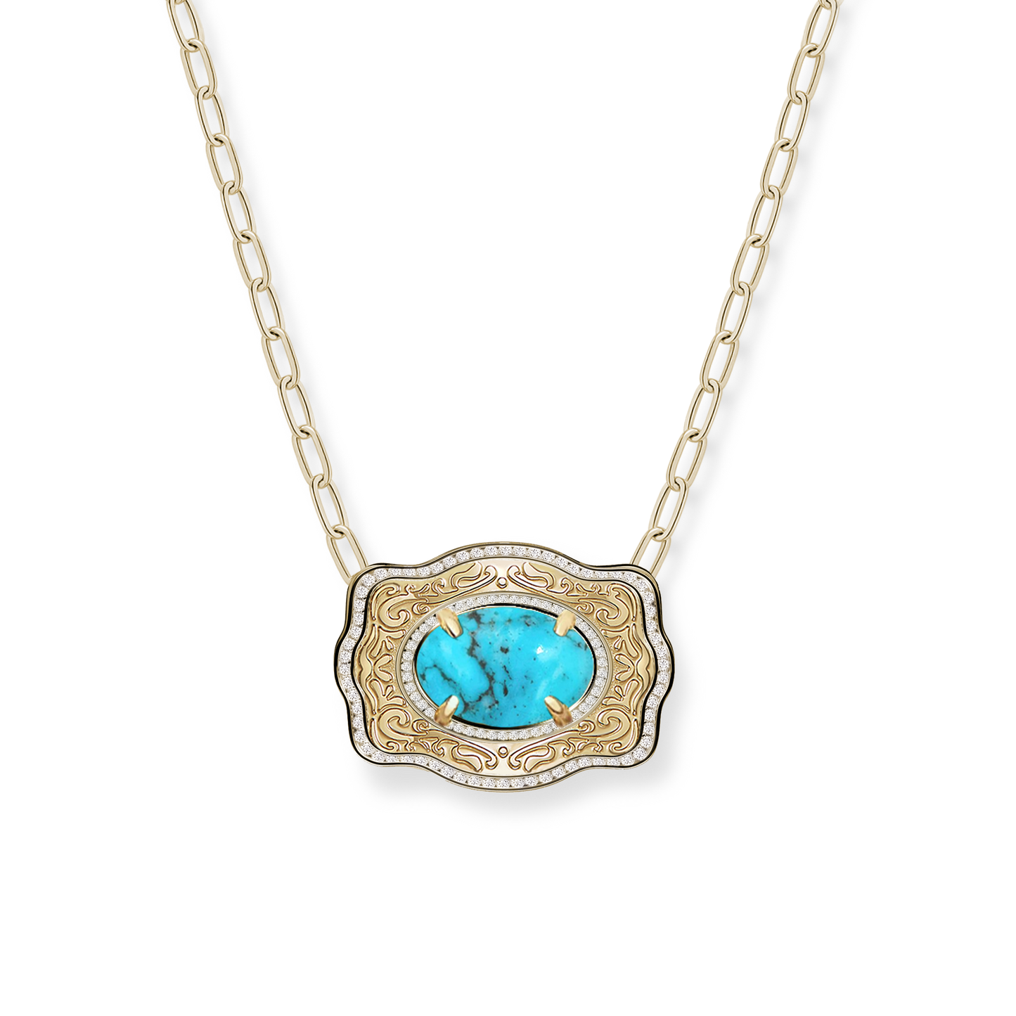 Belt Buckle Necklace (Oasis) - Gold