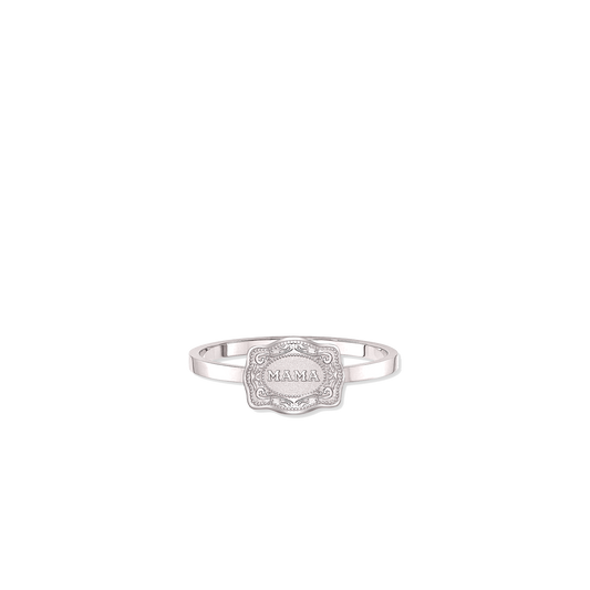 SpurWest Ultra Mini Belt Buckle Ring (Mama) - Silver