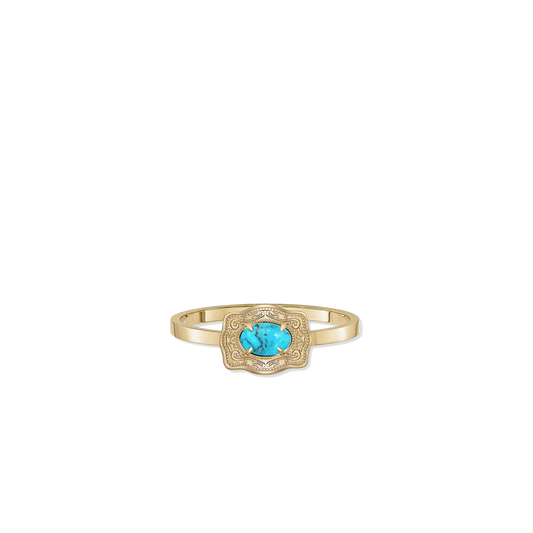 Ultra Mini Belt Buckle Ring (Oasis) - Gold