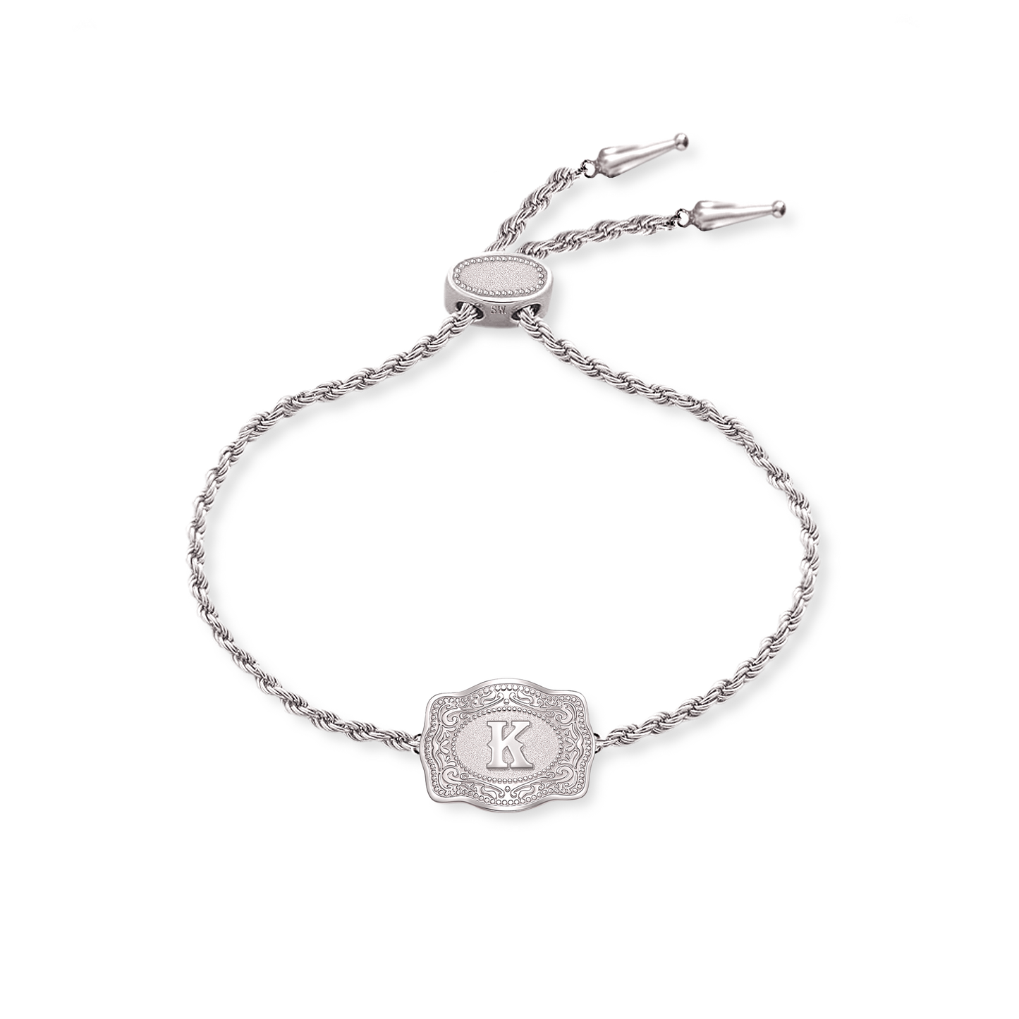 *NEW* Ultra Mini Belt Buckle Bracelet (Initial) - Silver