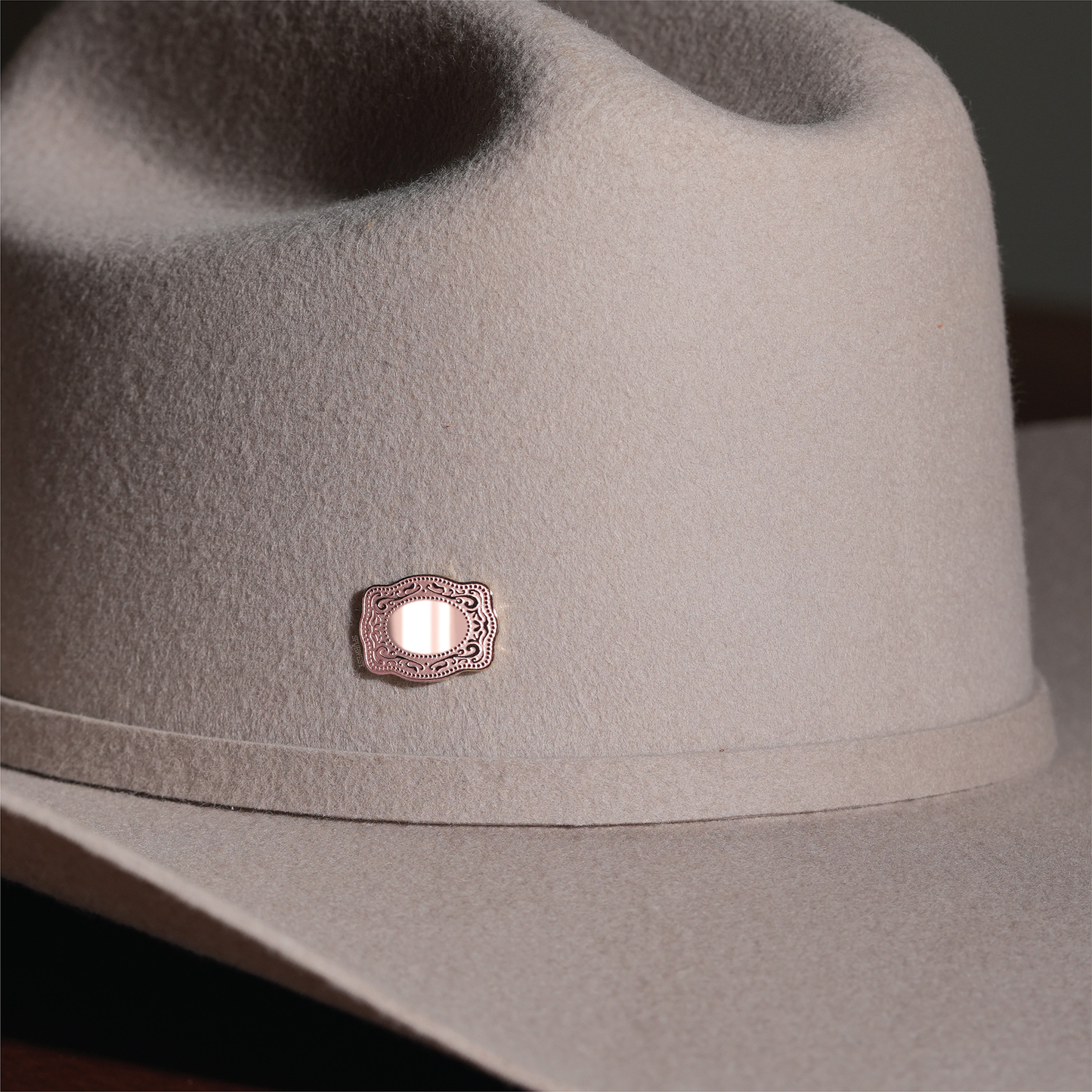 Mini Belt Buckle Hatpin (Customizable) - Rose Gold