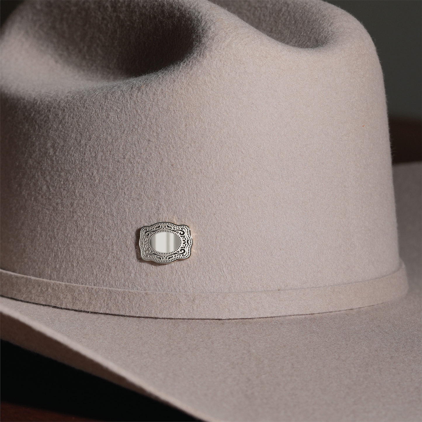 Mini Belt Buckle Hatpin (Customizable) - Silver