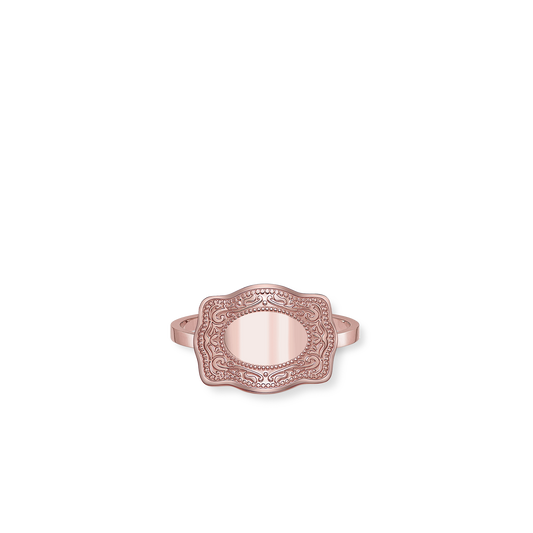 Mini Belt Buckle Ring (Customizable) - Rose Gold