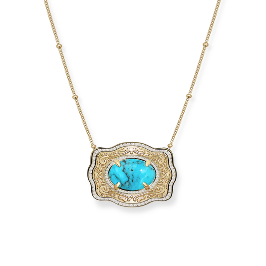 Belt Buckle Necklace (Oasis) - Gold