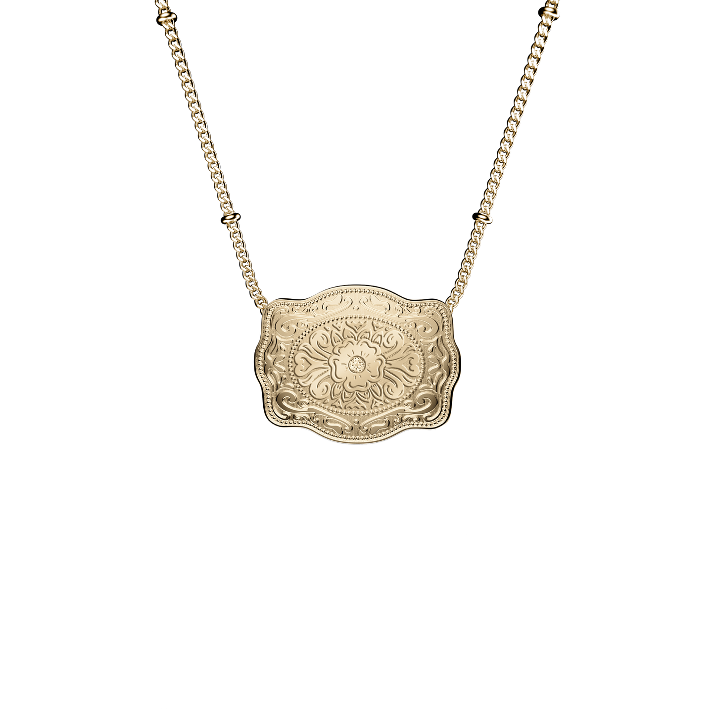 Mini Belt Buckle Necklace (Amelia Rose) - Gold