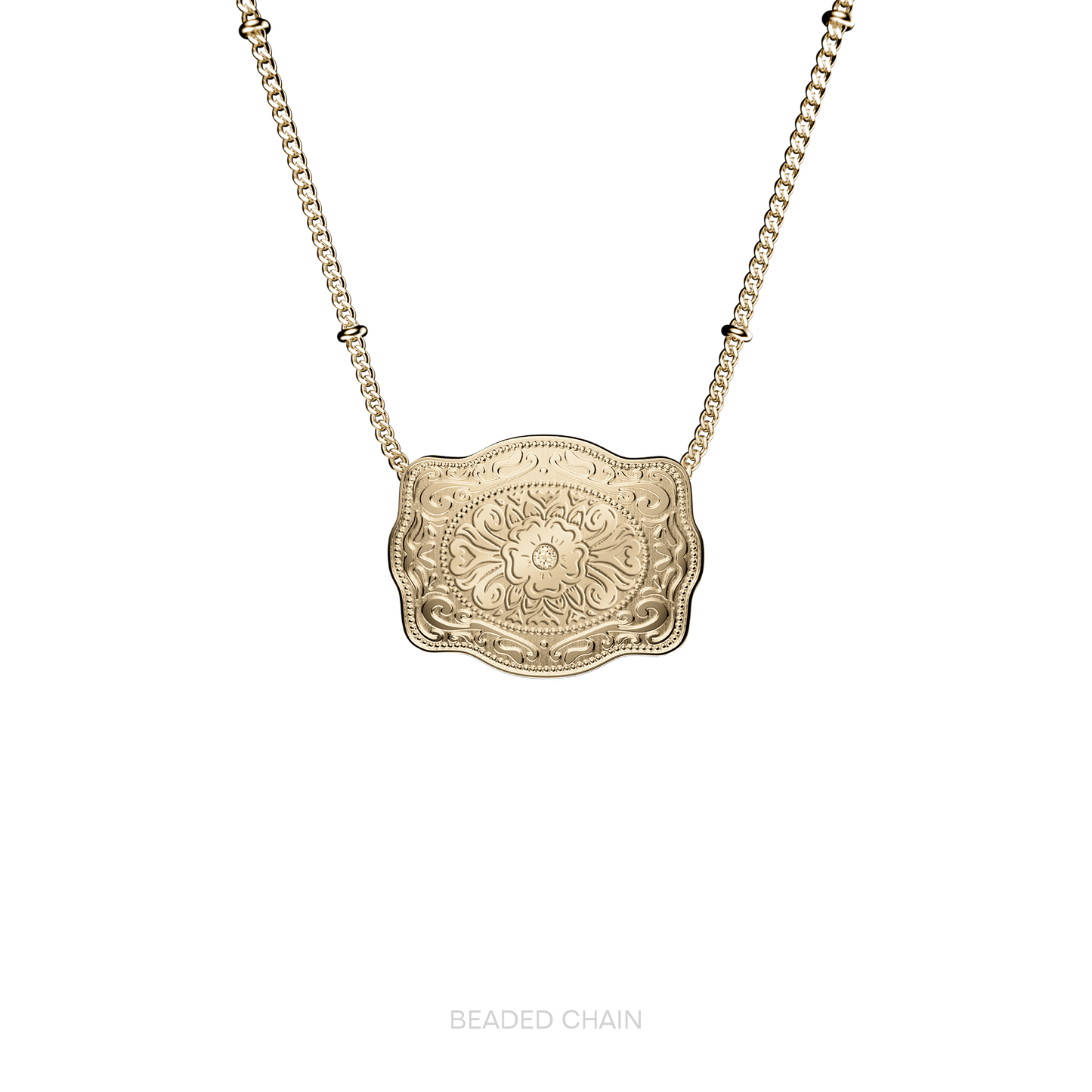 Mini Belt Buckle Necklace (Amelia Rose) - Gold