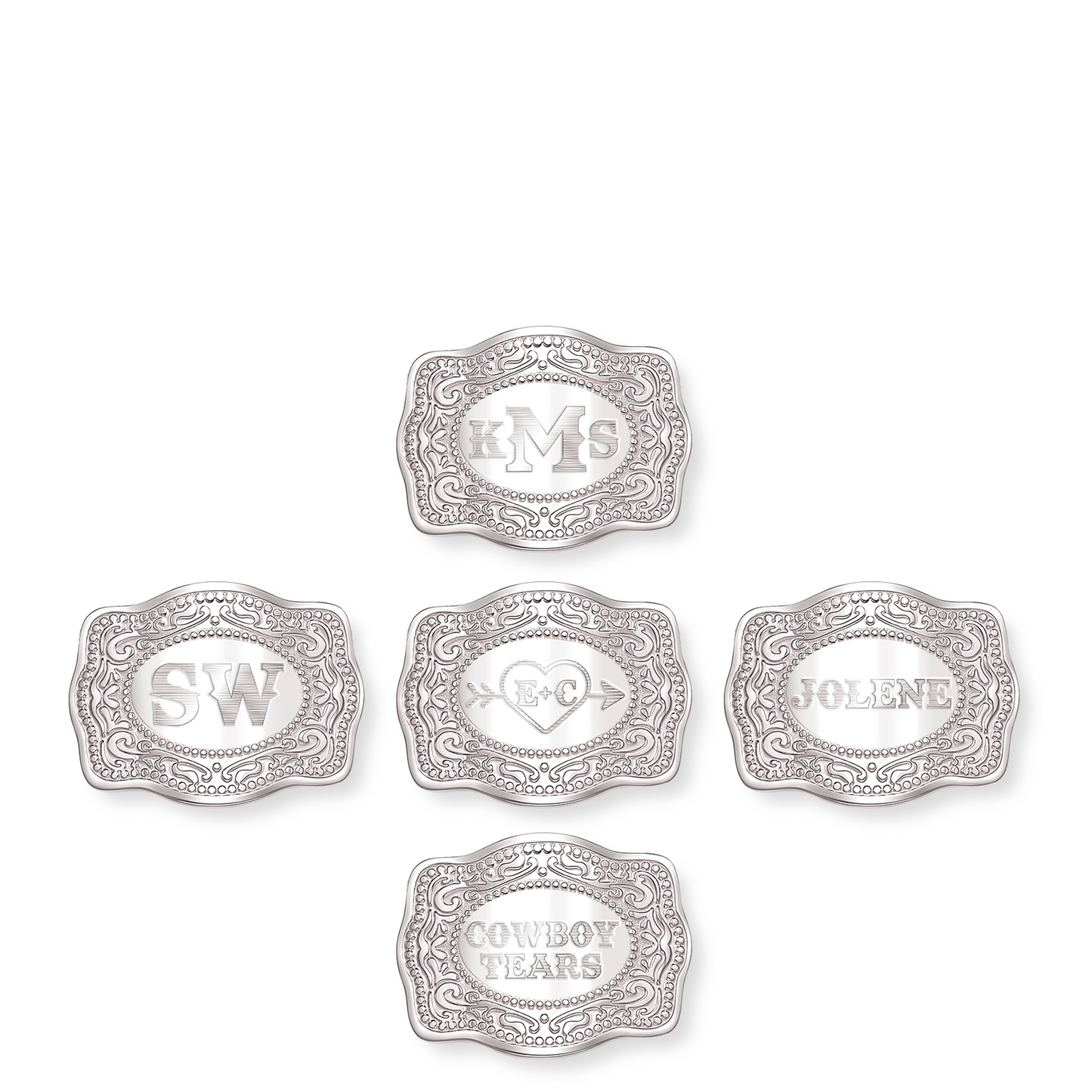 Mini Belt Buckle Ring (Customizable) - Silver