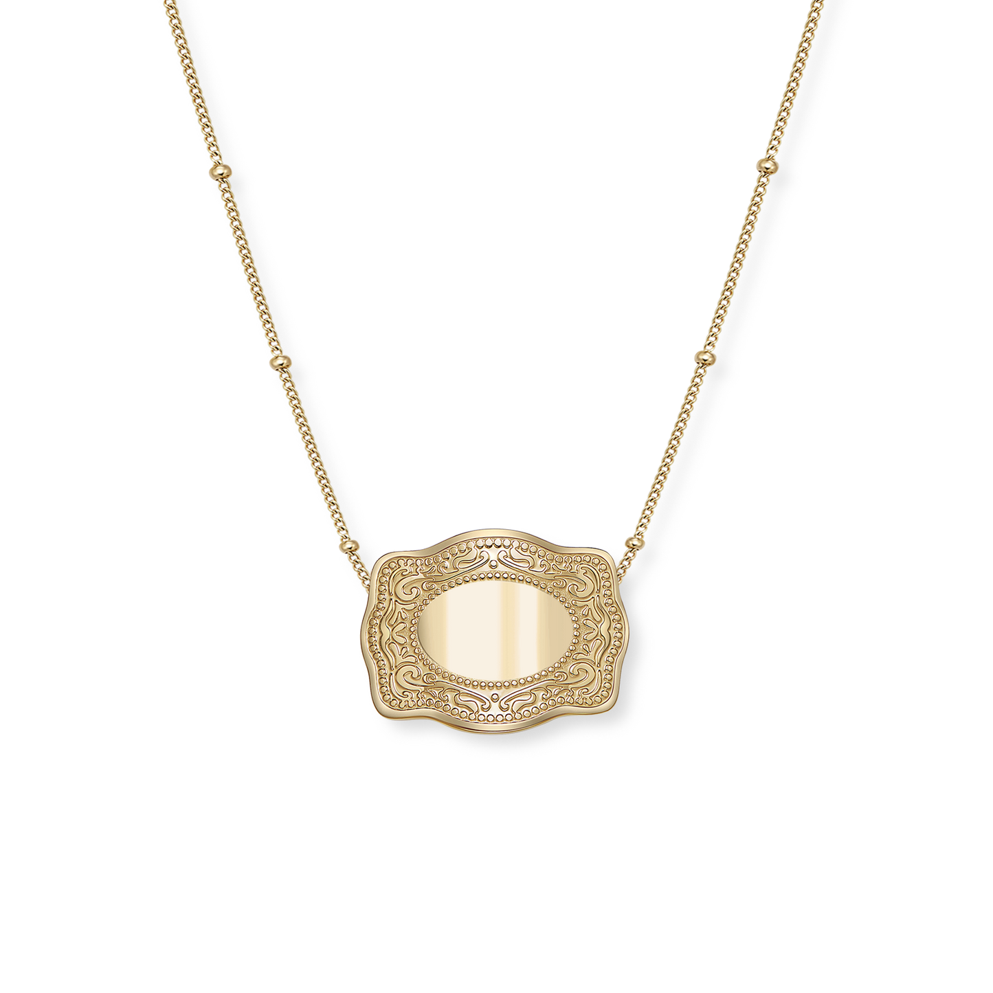 Mini Belt Buckle Necklace (Customizable) - Gold
