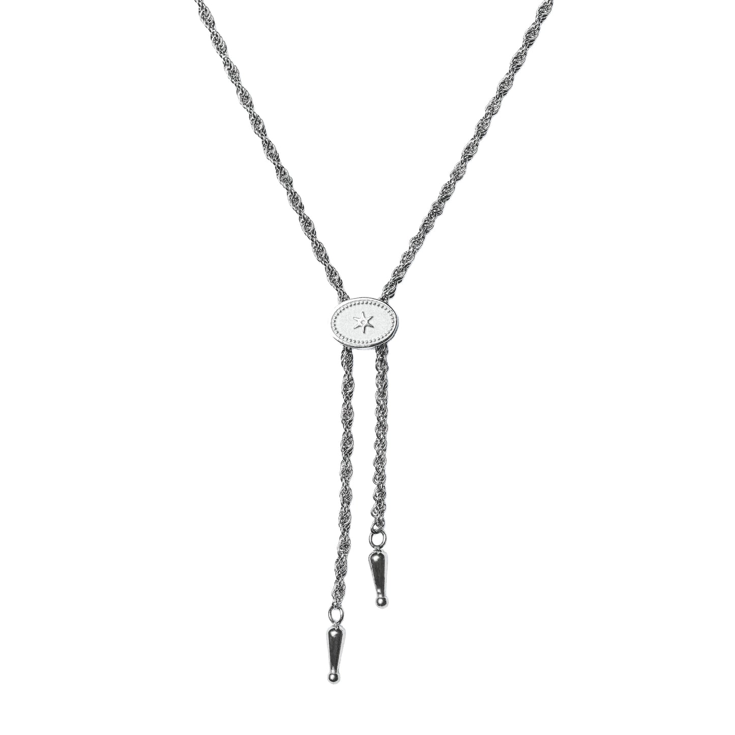 Annley Bolo Tie Necklace - Silver