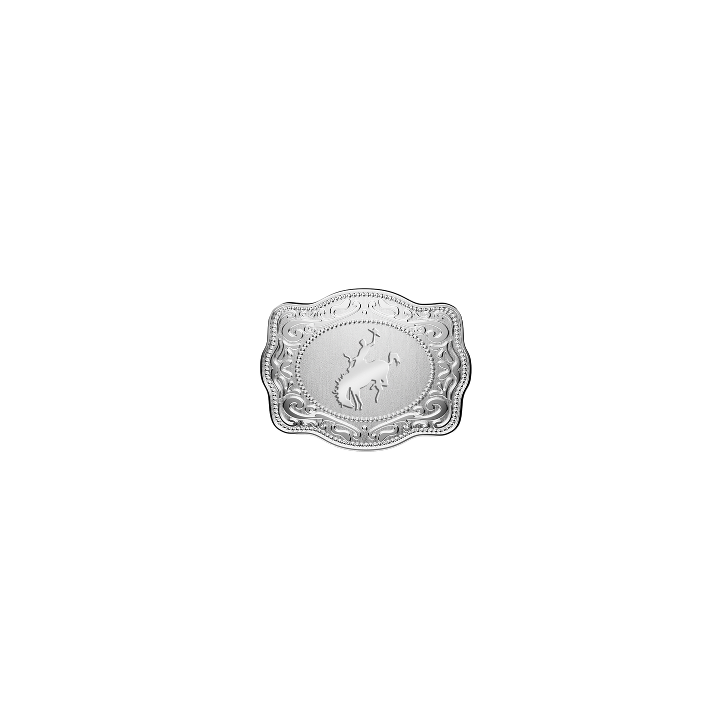 Mini Belt Buckle Ring (Bronc) - Silver