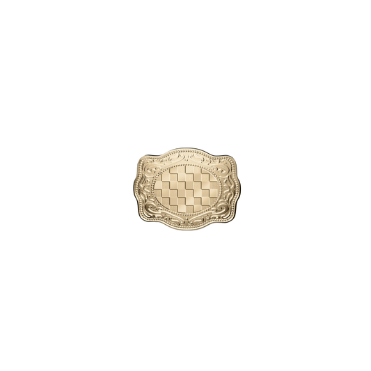 Mini Belt Buckle Ring (Checkered) - Gold