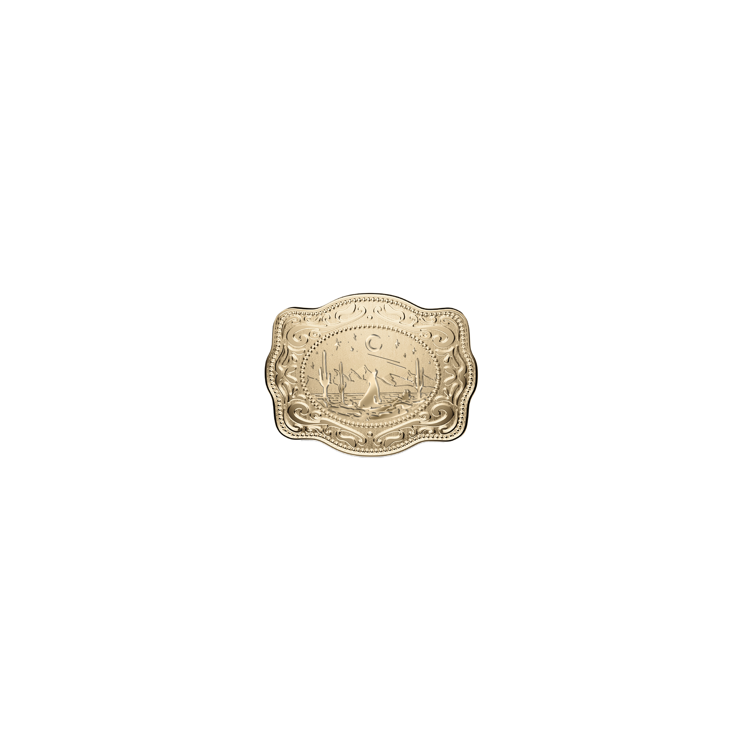 Mini Belt Buckle Ring (Lone Wolf) - Gold