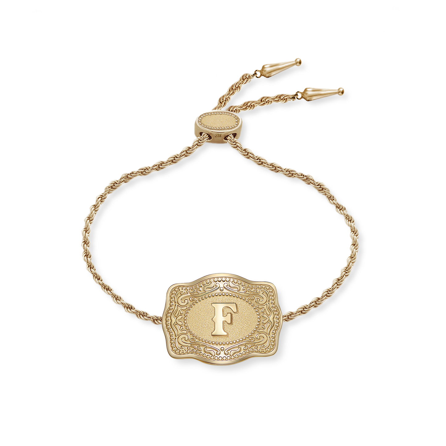 SpurWest Initial Mini Belt Buckle Bracelet Gold