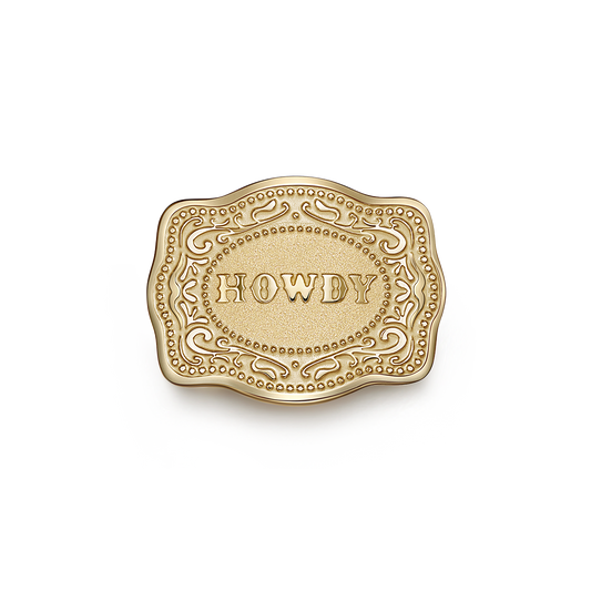 Mini Belt Buckle Ring (Howdy) - Gold