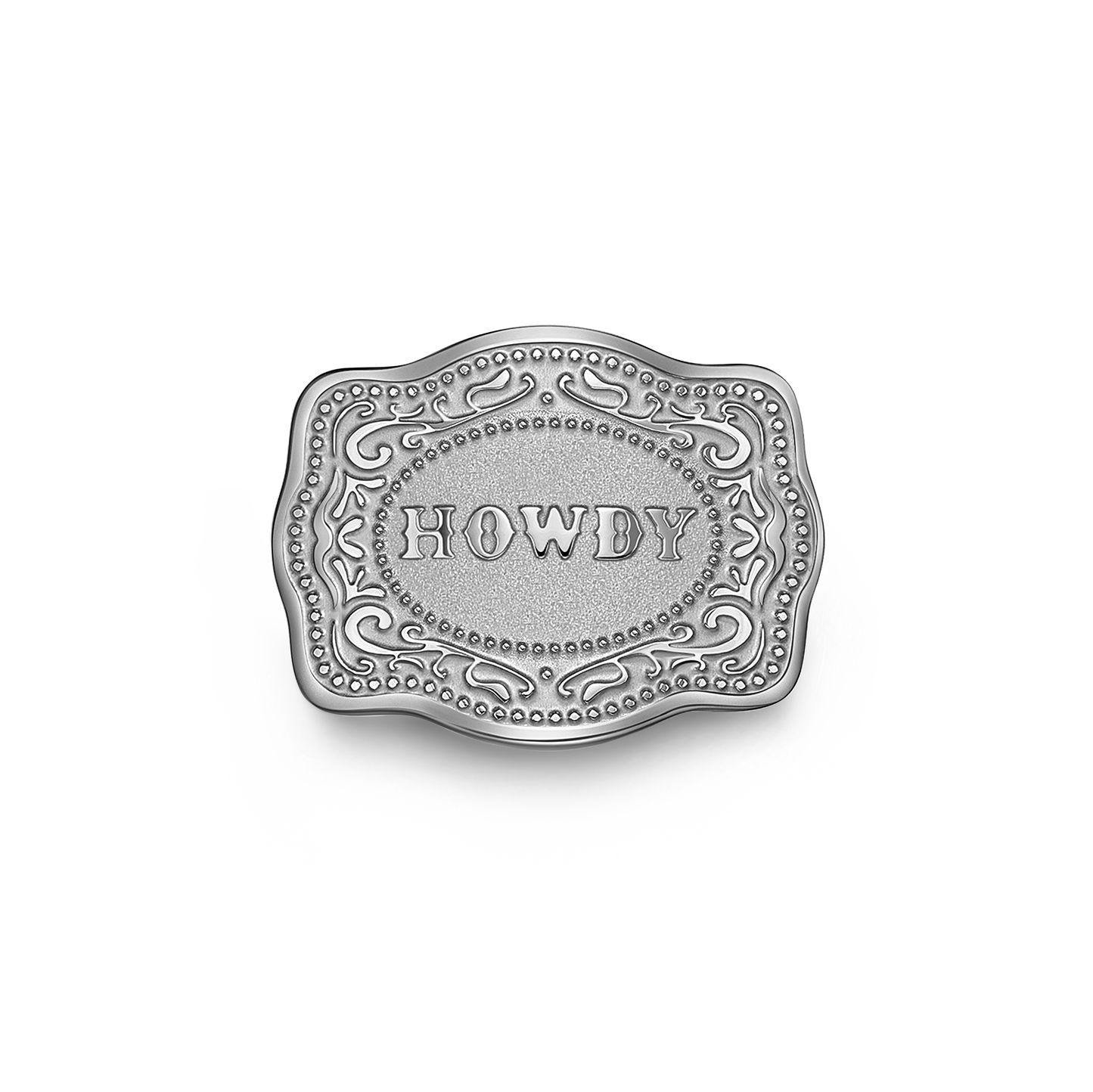 Mini Belt Buckle Ring (Howdy) - Silver