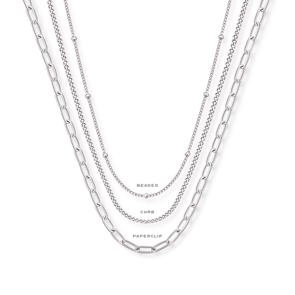 Initial Mini Belt Buckle Necklace - Silver