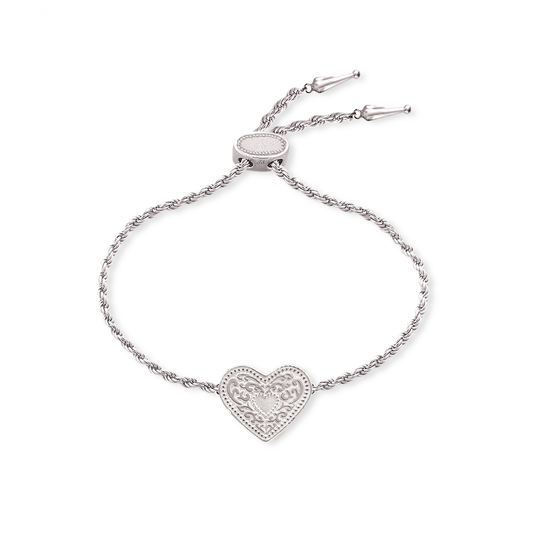 Audrey Heart Bracelet - Silver
