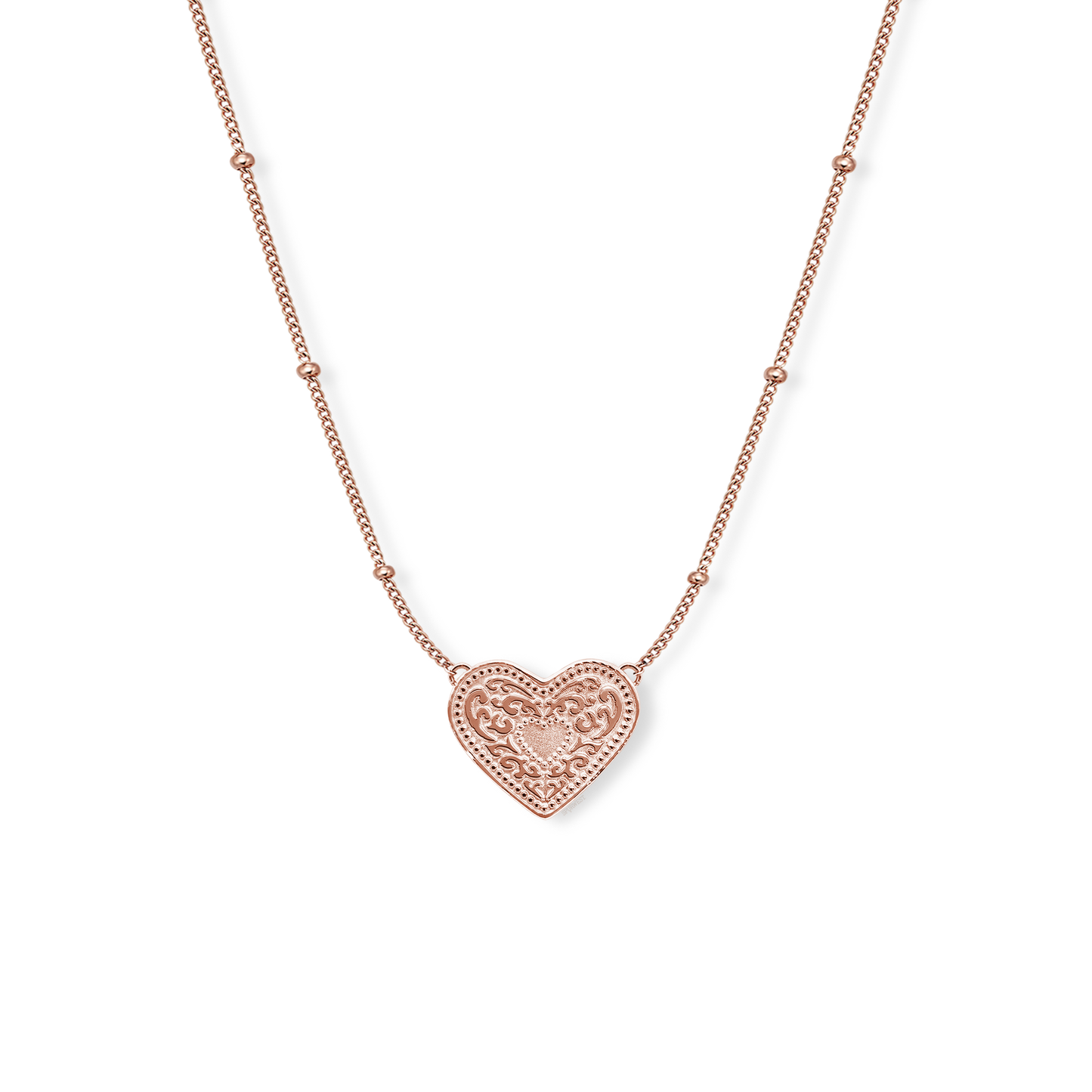 Audrey Heart Necklace - Rose Gold