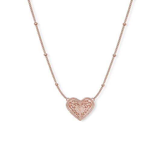 Audrey Heart Necklace - Rose Gold