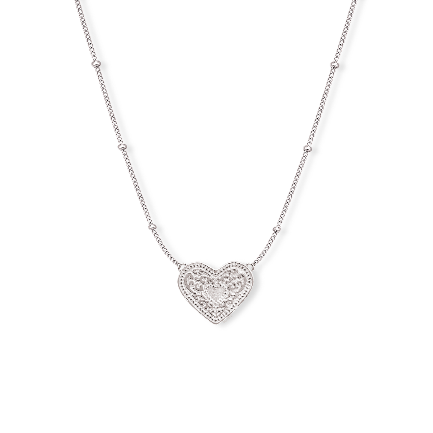 Audrey Heart Necklace - Silver