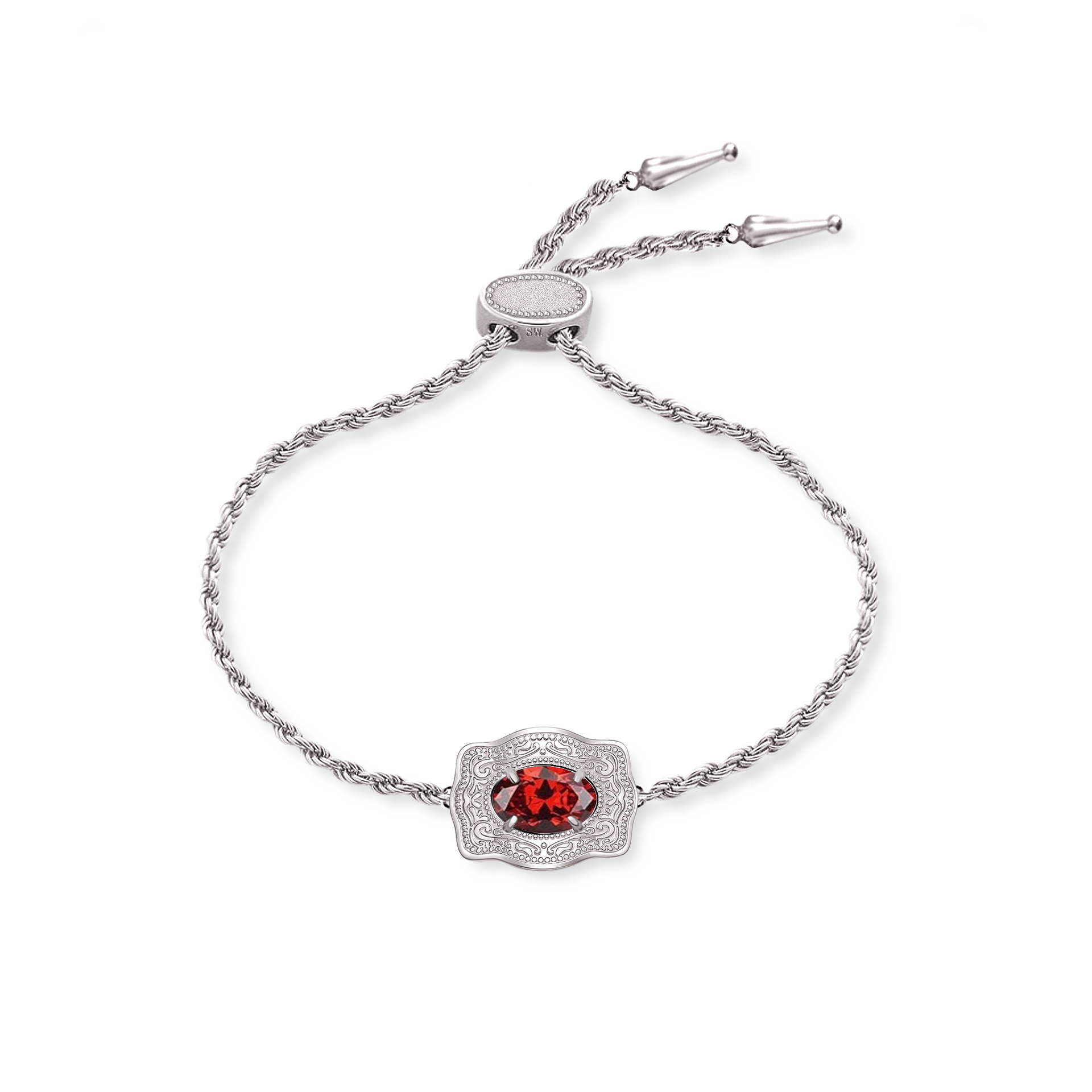 Birthstone Belt Buckle Bracelet Silver | Ultra Mini Adjustable  SpurWest