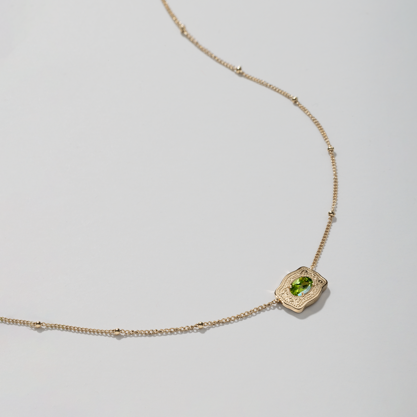 Ultra Mini Belt Buckle Birthstone Necklace - Gold