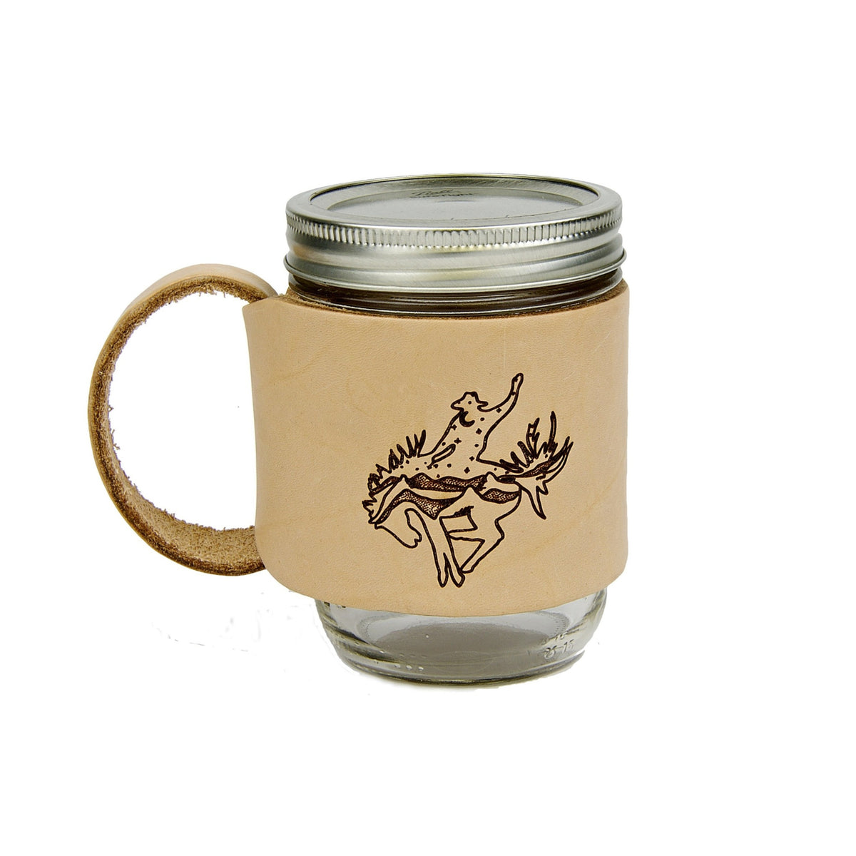 Leather Mason Jar Mug